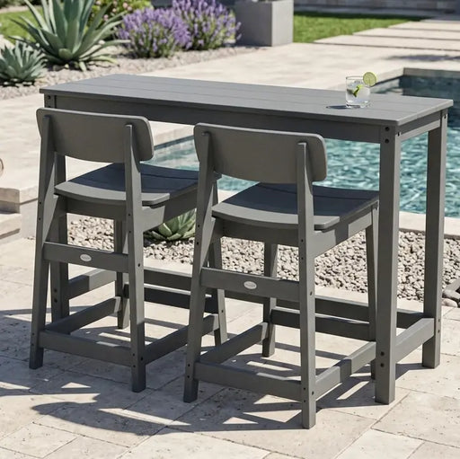 Modern Studio 3 Piece Balcony Height Set Slate Grey - The Great Escape
