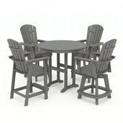 Nautical Curveback 5 Piece Counter Height Group W/ Swivel Chairs - The Great Escape