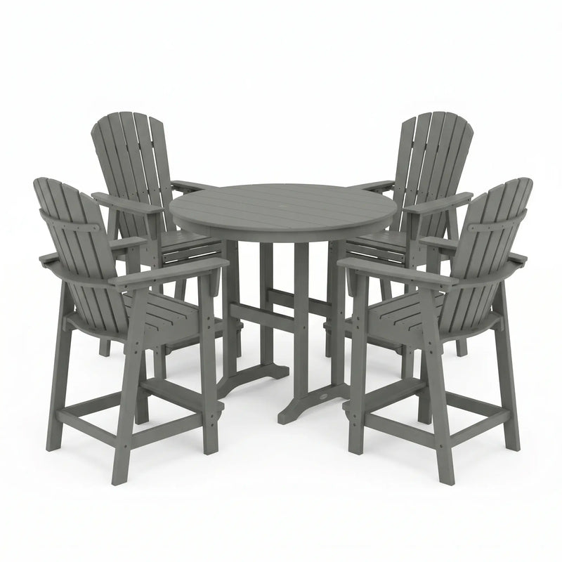 Nautical Curveback 5 Piece Counter Height Group - The Great Escape