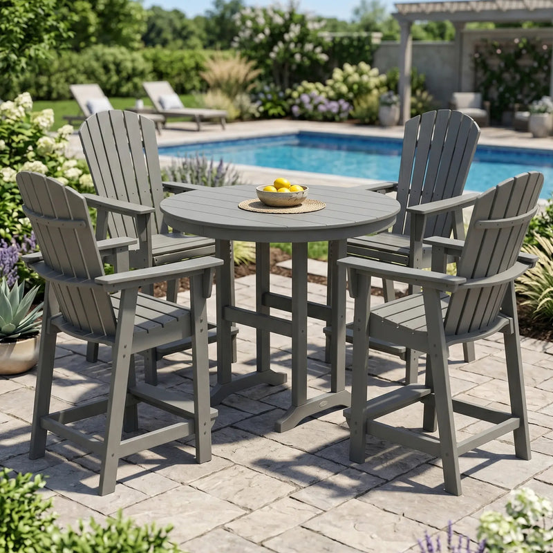 Nautical Curveback 5 Piece Counter Height Group - The Great Escape