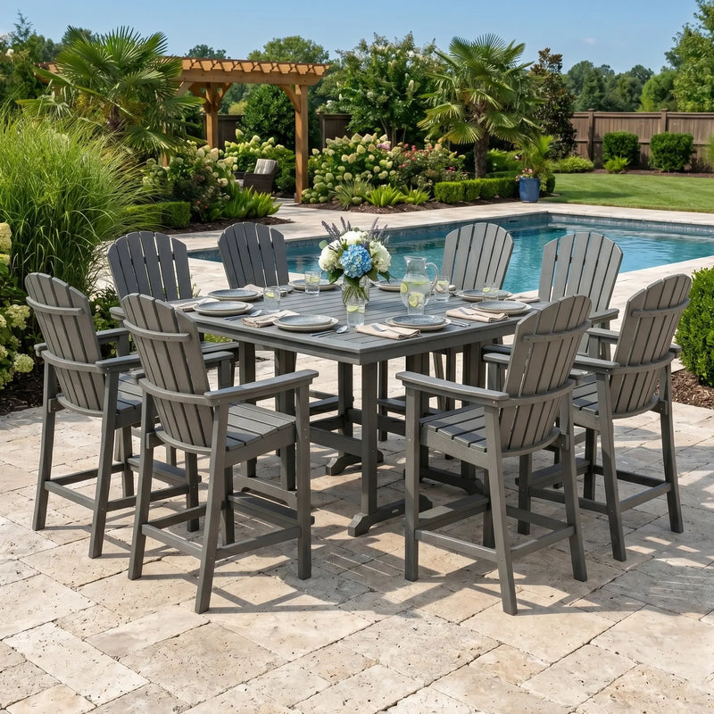 Nautical Curveback 9 Piece Counter Height Group - The Great Escape