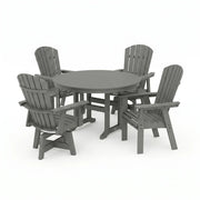 Nautical Curveback 5 Piece Dining Set W/ Swivel Chairs - The Great Escape
