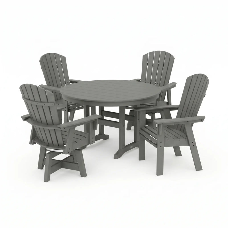 Nautical Curveback 5 Piece Dining Set W/ Swivel Chairs - The Great Escape