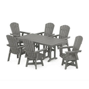Nautical Curveback 7 Piece Dining Set W/ Swivel Chairs - The Great Escape