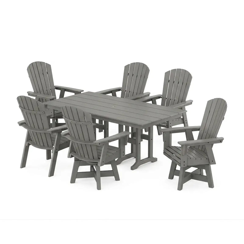 Nautical Curveback 7 Piece Dining Set W/ Swivel Chairs - The Great Escape