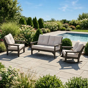 Vineyard 3 Piece Loveseat Deep Seating Set Vintage Coffee - The Great Escape