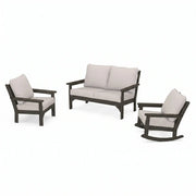 Vineyard 3 Piece Loveseat Group Vintage Coffee In Stock - The Great Escape