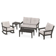 Vineyard 5 Piece Loveseat Deep Seating Chat Set Vintage Coffee - The Great Escape