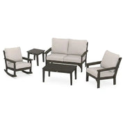 Vineyard 5 Piece Loveseat Chat Group Vintage Coffee In Stock - The Great Escape