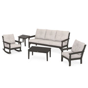 Vineyard 5 Piece Sofa Deep Seating Chat Set Vintage Coffee - The Great Escape