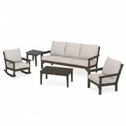 Vineyard 5 Piece Sofa Chat Group Vintage Coffee In Stock - The Great Escape