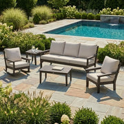 Vineyard 5 Piece Sofa Chat Group Vintage Coffee In Stock - The Great Escape