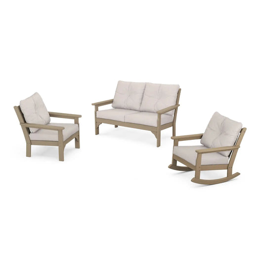 Vineyard Vintage Sahara 3 Piece Loveseat Deep Seating Set - The Great Escape