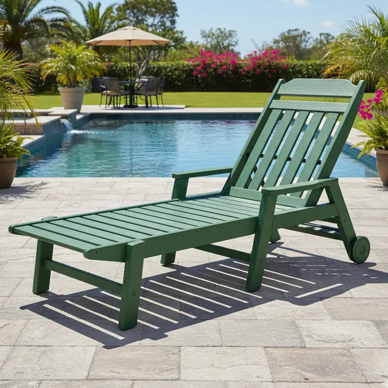 Picture of Country Living Chaise Lounge W/ Wheels in Green