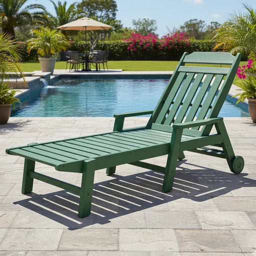 Picture of Country Living Chaise Lounge W/ Wheels in Green