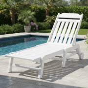 Picture of Country Living Chaise Lounge W/ Arms and Wheels in White