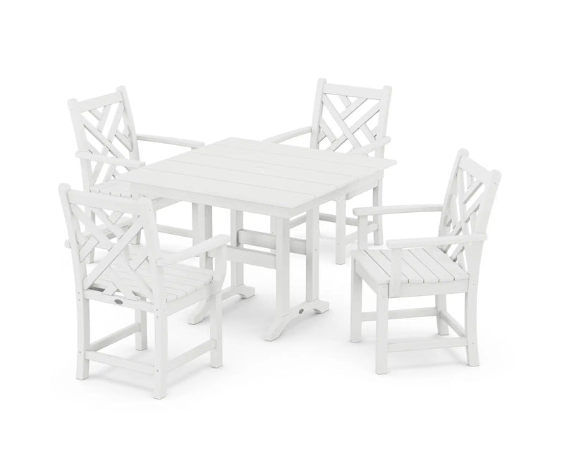 Chippendale 5 Piece Farmhouse Dining Set - The Great Escape