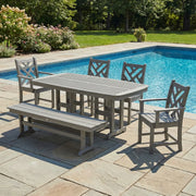 Chippendale 6 Piece Dining Set W/ Bench - The Great Escape