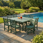 Chippendale 9 Piece Farmhouse Trestle Dining Set - The Great Escape