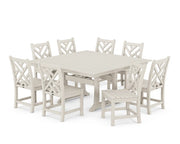 Chippendale 9 Piece Farmhouse Trestle Dining Set - The Great Escape