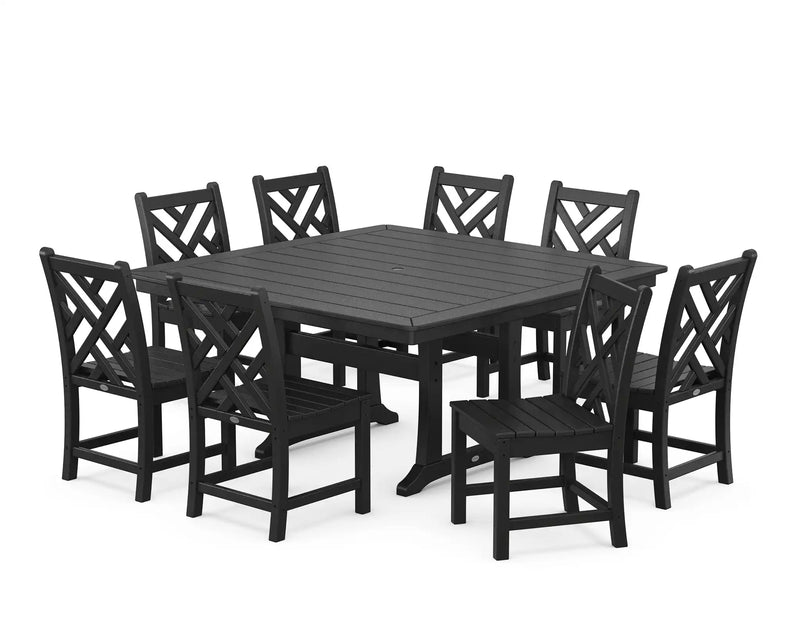 Chippendale 9 Piece Nautical Trestle Dining Set - The Great Escape