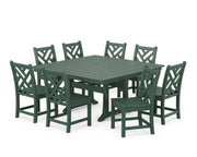 Chippendale 9 Piece Nautical Trestle Dining Set - The Great Escape