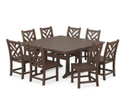 Chippendale 9 Piece Nautical Trestle Dining Set - The Great Escape