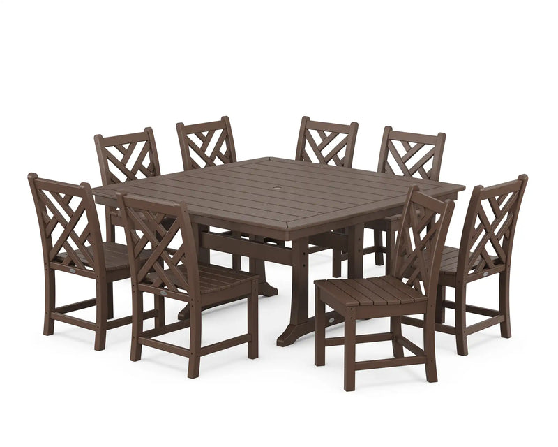 Chippendale 9 Piece Nautical Trestle Dining Set - The Great Escape