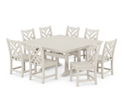 Chippendale 9 Piece Nautical Trestle Dining Set - The Great Escape