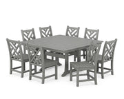 Chippendale 9 Piece Nautical Trestle Dining Set - The Great Escape