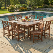 Chippendale 9 Piece Nautical Trestle Dining Set - The Great Escape