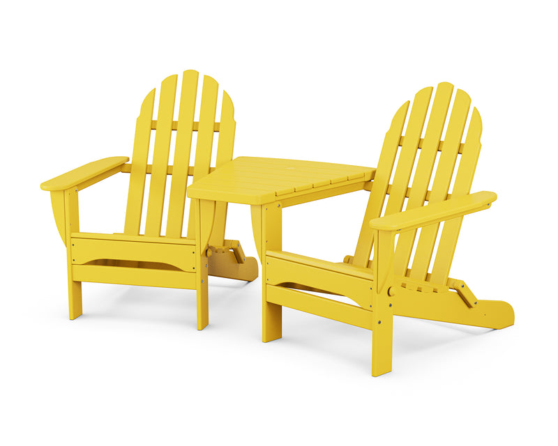 Classic Folding Adirondacks W/ Angled Connecting Table - The Great Escape