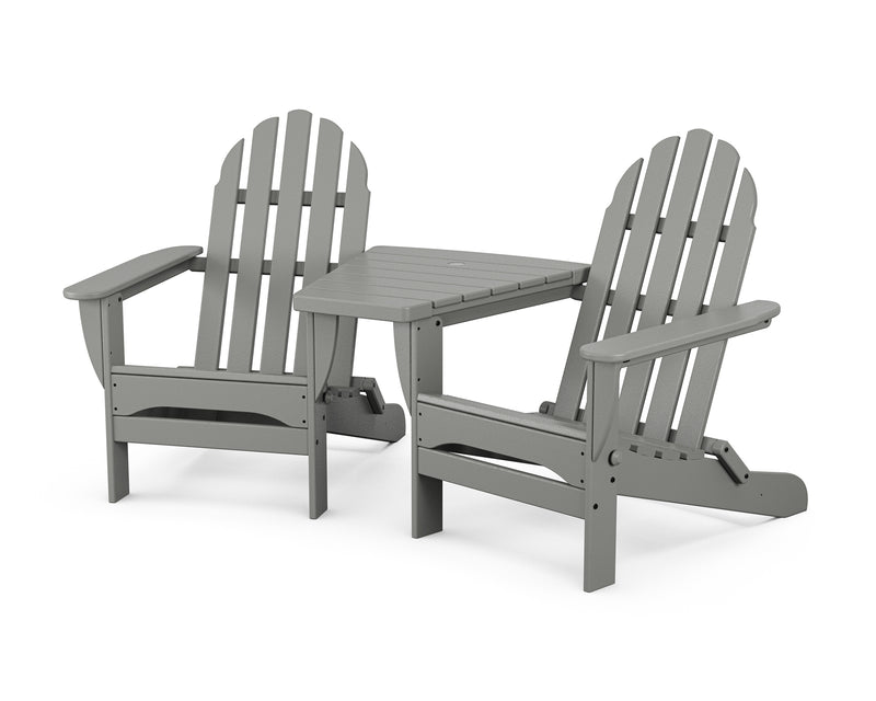 Classic Folding Adirondacks W/ Angled Connecting Table - The Great Escape
