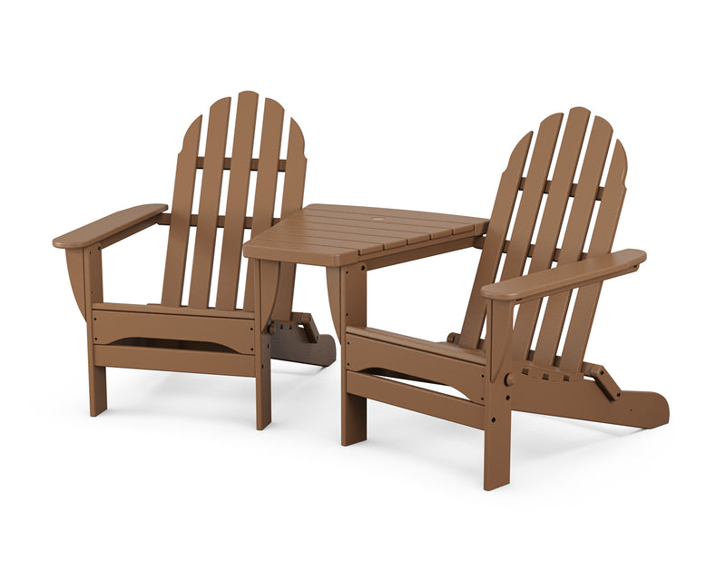 Classic Folding Adirondacks W/ Angled Connecting Table - The Great Escape