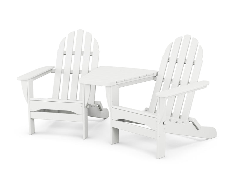 Adjoining Table Classic Folding Adirondacks W/ Angled Connecting Table — The Great Escape