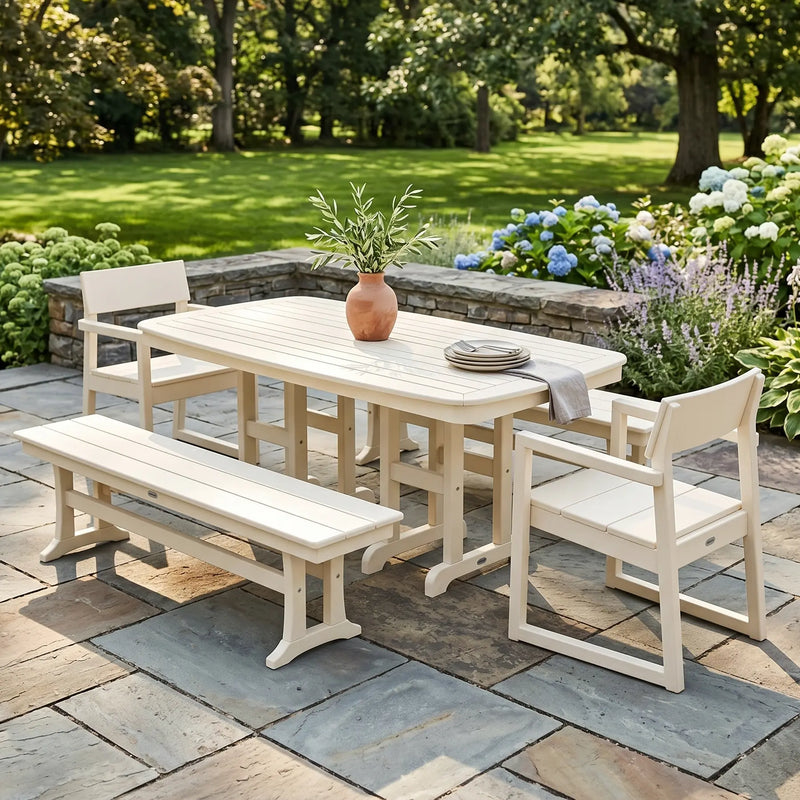 Edge 5 Piece Dining Set W/ Benches - The Great Escape
