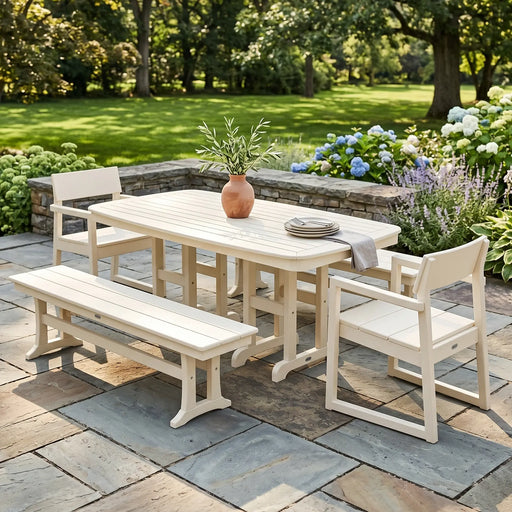 Edge 5 Piece Dining Set W/ Benches - The Great Escape