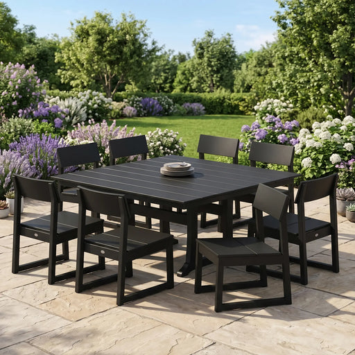 Edge 9 Piece Farmhouse Trestle Dining Set - The Great Escape