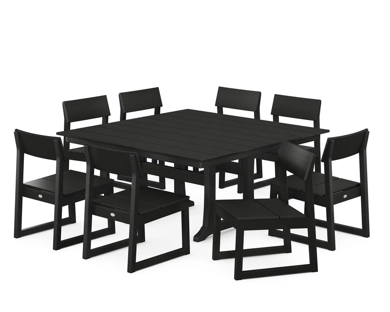 Edge 9 Piece Farmhouse Trestle Dining Set - The Great Escape