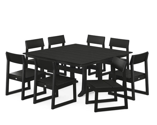 Edge 9 Piece Farmhouse Trestle Dining Set - The Great Escape