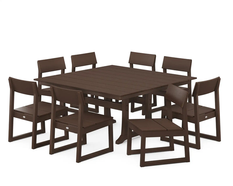 Edge 9 Piece Farmhouse Trestle Dining Set - The Great Escape