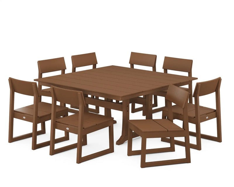 Edge 9 Piece Farmhouse Trestle Dining Set - The Great Escape
