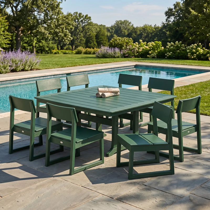 Picture of Edge Side Chair 9 Piece Dining Set W/ Trestle Legs