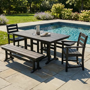 Picture of La Casa Café 5 Piece Farmhouse Dining Set W/ Benches