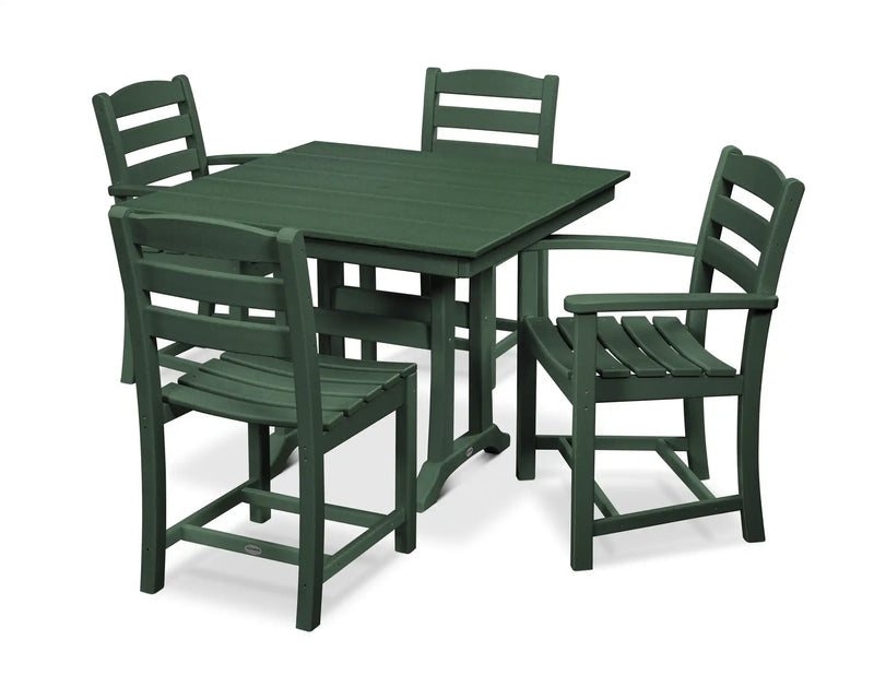 La Casa Café 5 Piece Farmhouse Dining Set W/ Trestle Legs - The Great Escape