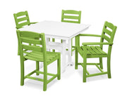 La Casa Café 5 Piece Farmhouse Dining Set W/ Trestle Legs - The Great Escape