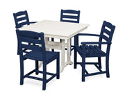 La Casa Café 5 Piece Farmhouse Dining Set W/ Trestle Legs - The Great Escape