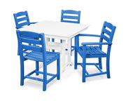 La Casa Café 5 Piece Farmhouse Dining Set W/ Trestle Legs - The Great Escape