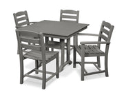 La Casa Café 5 Piece Farmhouse Dining Set W/ Trestle Legs - The Great Escape