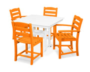 La Casa Café 5 Piece Farmhouse Dining Set W/ Trestle Legs - The Great Escape